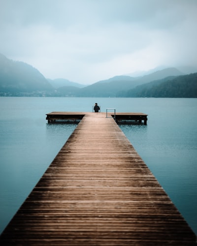 The brown wooden dock during the day
